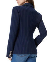 Sam Edelman Women's Pinstripe Cinched-Waist Blazer - Navy