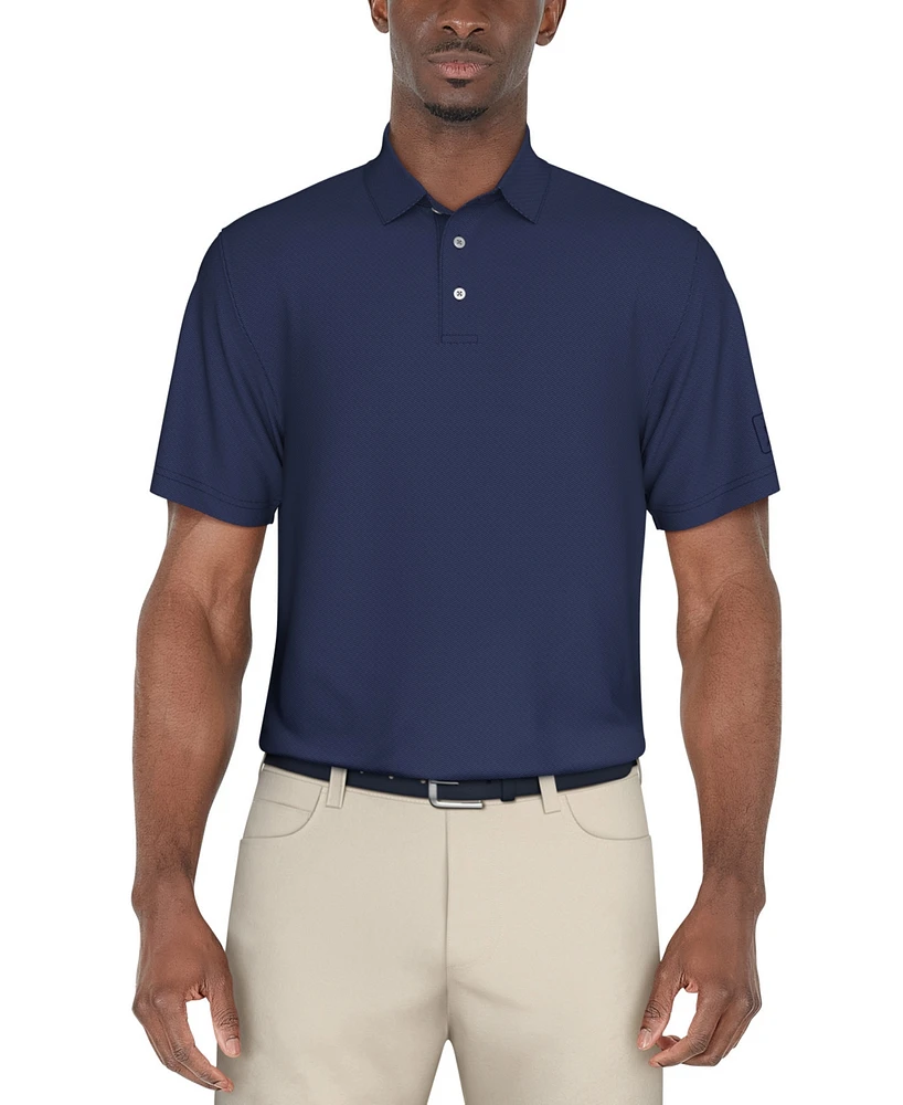 Pga Tour Men's Short Sleeve Herringbone Performance Polo Shirt