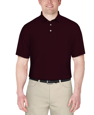 Pga Tour Men's Short Sleeve Herringbone Performance Polo Shirt