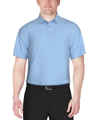 Pga Tour Men's Short Sleeve Herringbone Performance Polo Shirt