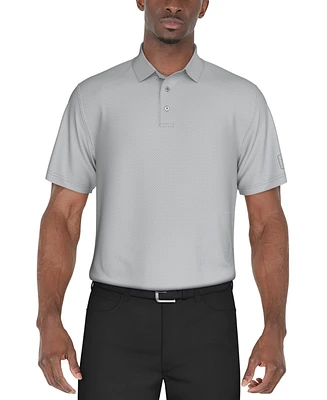 Pga Tour Men's Short Sleeve Herringbone Performance Polo Shirt