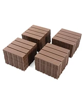 Simplie Fun 44-Pack Interlocking Deck Tiles for Patio, Balcony, Backyard