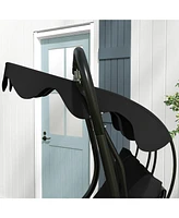 2-Seater Swing Canopy Replacement Cover (Canopy Only), Black