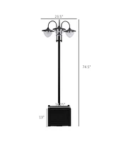 Streamdale Furniture Solar Lamp Post with Planter, 6 Hour Led Lighting