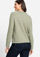 Olsen Women's Zip Front Melange Yarn Cardigan