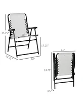 Streamdale Furniture Patio Folding Sling Chairs with Armrests