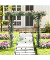 Givimo 81 Inch Garden Arbor Metal Archway for Climbing Plants-Black