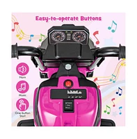 Vebreda Kids Ride-on Motorcycle 6V Battery Powered Motorbike with Detachable Training Wheels-Pink