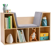 Streamdale Furniture 6-Cubby Bookcase with Reading Nook and Cushion