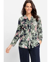 Olsen Women's Long Sleeve Floral Camo Shirt