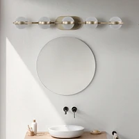Modern Minimalist Led Vanity Light with Frosted Glass Shades