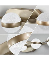 Modern Minimalist Led Vanity Light with Frosted Glass Shades