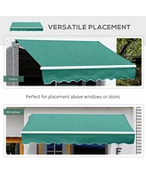 8' Retractable Patio Awning, Uv & Water-Resistant