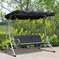 Streamdale Furniture 3-Seat Outdoor Canopy Swing with Adjustable Shade