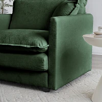 Streamdale Furniture 3-Piece Green Chenille Sofa Set with Armchairs and Toss Pillows