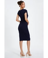 Quiz Women's Scuba Crepe Midi Dress With Buckle Detail