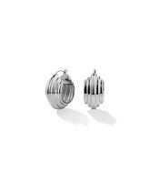 Rosefield Chunky Hoops In Rhodium Plated Stainless Steel