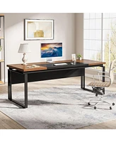 Tribesigns 63" Modern Conference Table with Splicing Board, 5FT Meeting Tables for Home Office, Business Training Seminar Stylish Meta