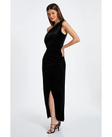 Quiz Women's Velvet Asymmetric Maxi Dress