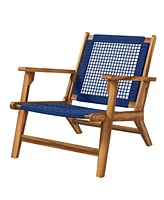 Acacia Wood Adirondack Chair with Pp Rope Weave