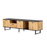 80" Modern Tv Console with Cabinets and Shelves