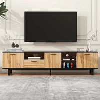 Streamdale Furniture 80" Modern Tv Console with Cabinets and Shelves