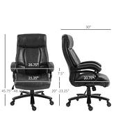 Streamdale Furniture Big and Tall Office Chair, Pu Leather Desk Chair 400lb, Black