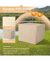 Sugift Square Propane Fire Pit Table with Lava Rocks and Rain Cover