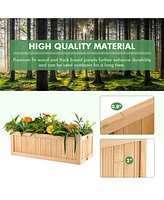 Sugift Folding Wooden Raised Garden Bed with Removable Bottom for Herbs Fruits Flowers