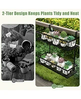 Givimo Flower Pot Holder with Adjustable Hooks and 2 Planter Baskets