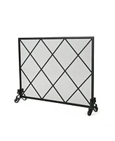 Simplie Fun Diamond Design Single Panel Fireplace Screen