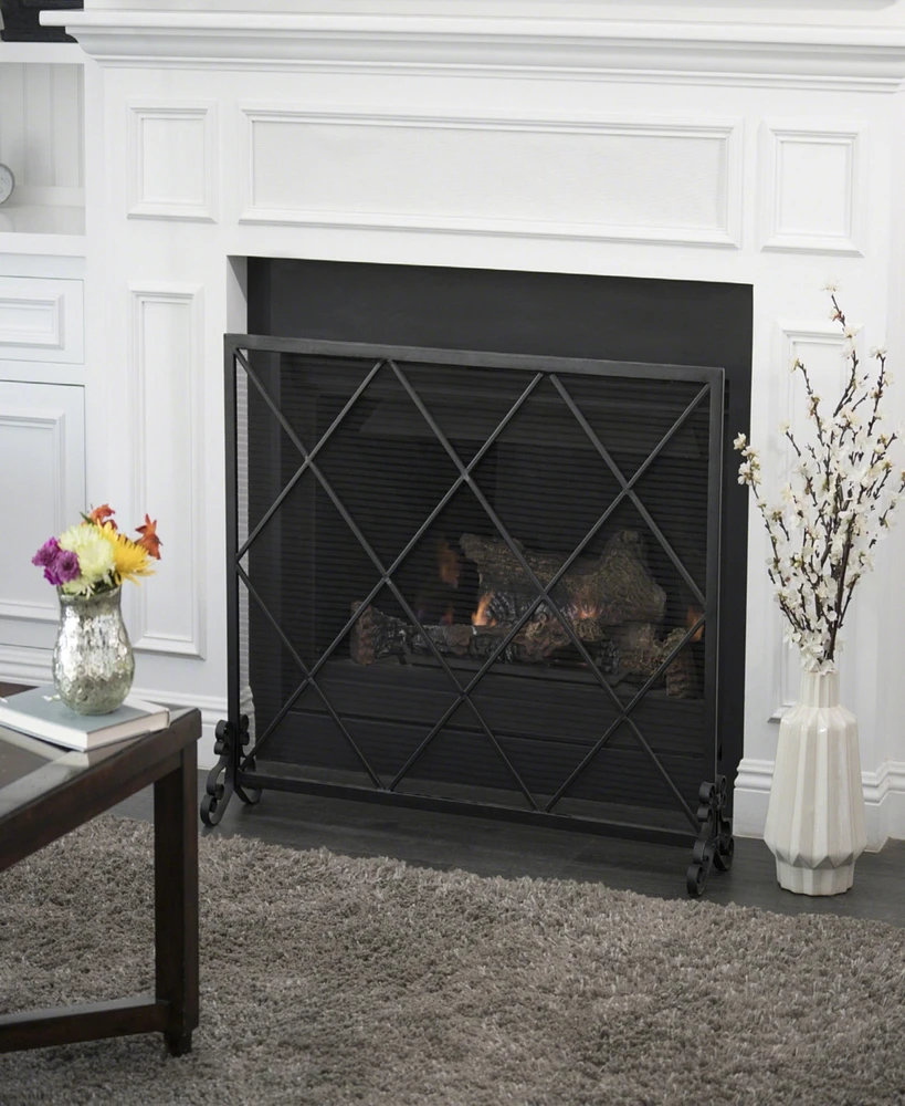 Streamdale Furniture Diamond Design Single Panel Fireplace Screen