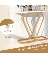 Sugift Console Table Modern Entryway Table with Durable Black Metal Frame