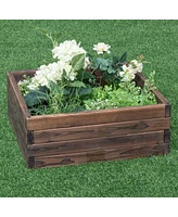 Sugift Square Raised Garden Bed Flower Vegetables Seeds Planter