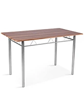 Skonyon 5 Pieces Wood Metal Dining Table Set with 4 Chairs