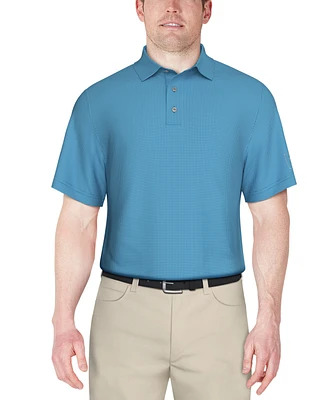 Pga Tour Men's Short Sleeve Mini Check Polo Shirt