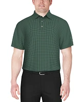 Pga Tour Men's Short Sleeve Mini Check Polo Shirt