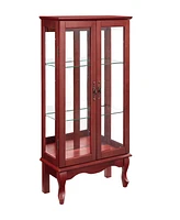 Streamdale Furniture Lighted Display Cabinet with Glass Doors and Adjustable Shelves