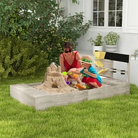 Streamdale Furniture Wooden Sandbox with Liner, Kitchen Design, Sink for 3-7 Years Old