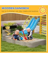 Streamdale Furniture Wooden Sandbox with Liner, Kitchen Design, Sink for 3-7 Years Old