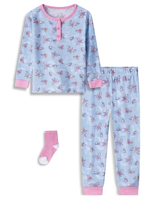 Max & Olivia Baby and Toddler Girl Snug Fit 3-Piece Pajama Set