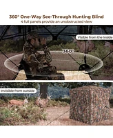 Sugift Hunting Blind 360 Degree One-Way See-Through Ground Blind for 2-3 Person