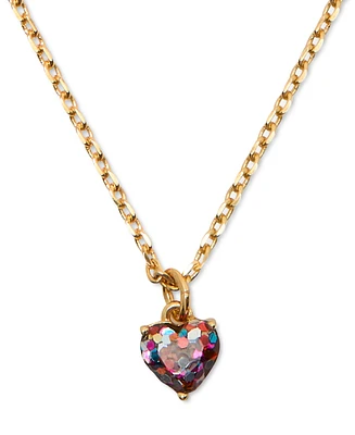 Kate Spade New York Gold-Tone Stone Heart Pendant Necklace, 16" + 3" extender