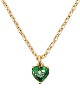 Kate Spade New York Gold-Tone Stone Heart Pendant Necklace, 16" + 3" extender