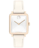 Movado Women's Bold Evolution 2.0 Swiss Quartz White Leather Watch 26mm