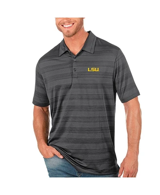 Antigua Men's Charcoal Lsu Tigers Compass Polo