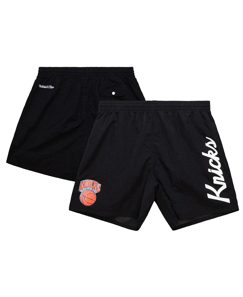 Mitchell & Ness Men's Black New York Knicks Team Essentials Nylon Shorts