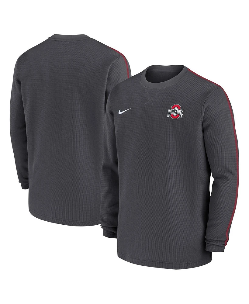 Nike Men's Anthracite Ohio State Buckeyes 2024 Sideline Coaches Long Sleeve Top