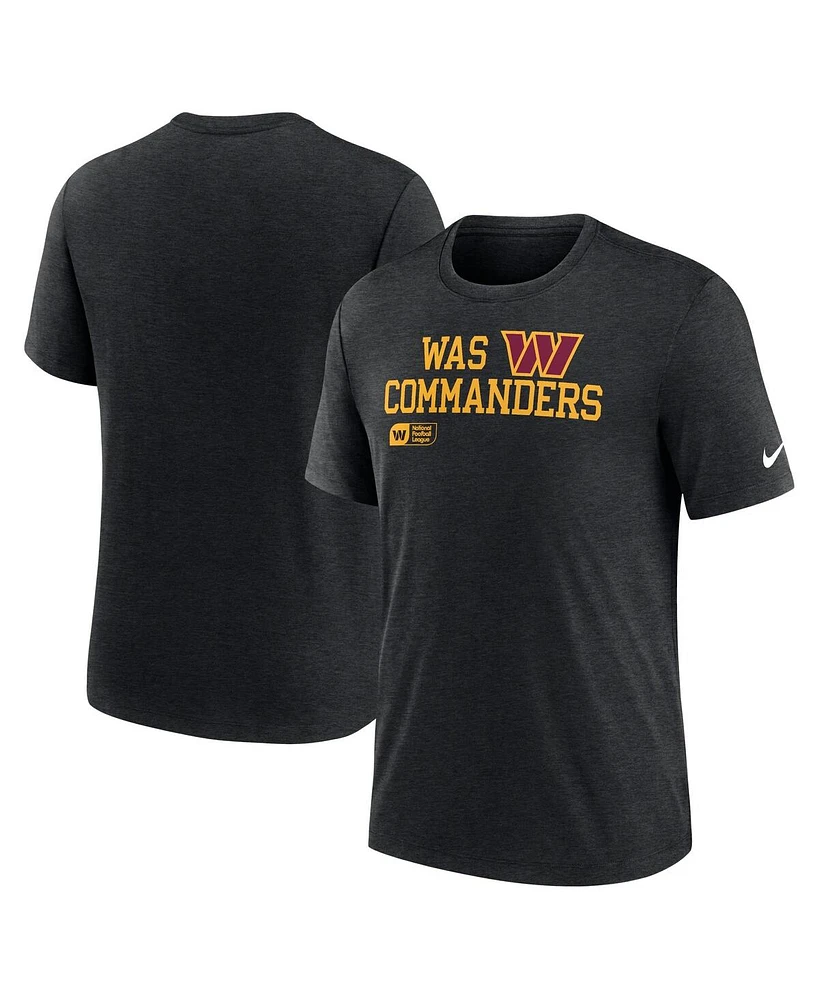 Nike Men's Black Washington Commanders Overlap Lockup Tri-Blend T-Shirt