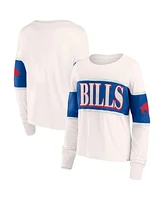 Fanatics Women's Cream Buffalo Bills Antique Block Long Sleeve T-Shirt